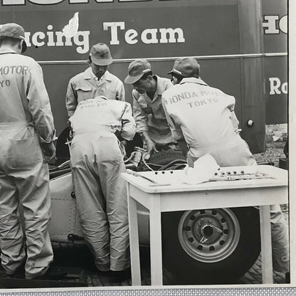 Vintage Honda Grand Prix Racing Car Team Photo Photograph Print 