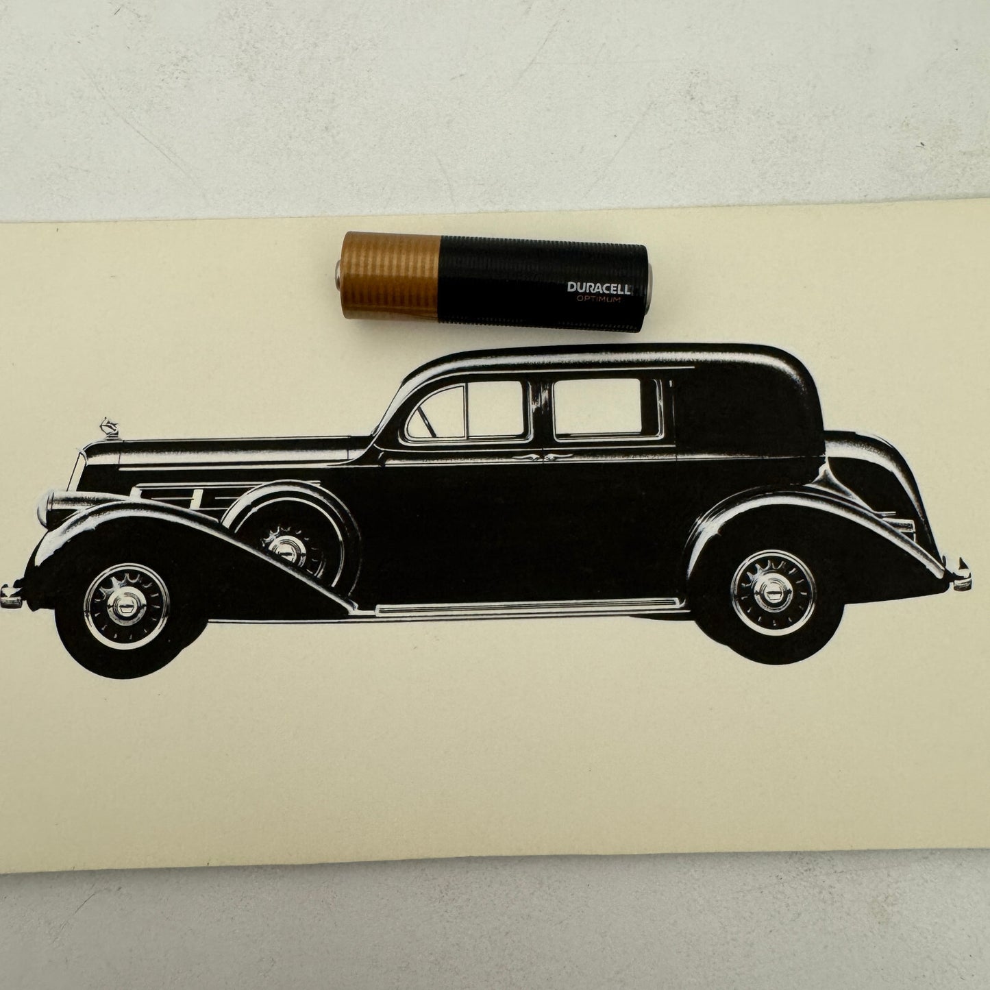 1937 Pierce Arrow Formal Sedan Car Illustration Art Drawing Vintage Miniature