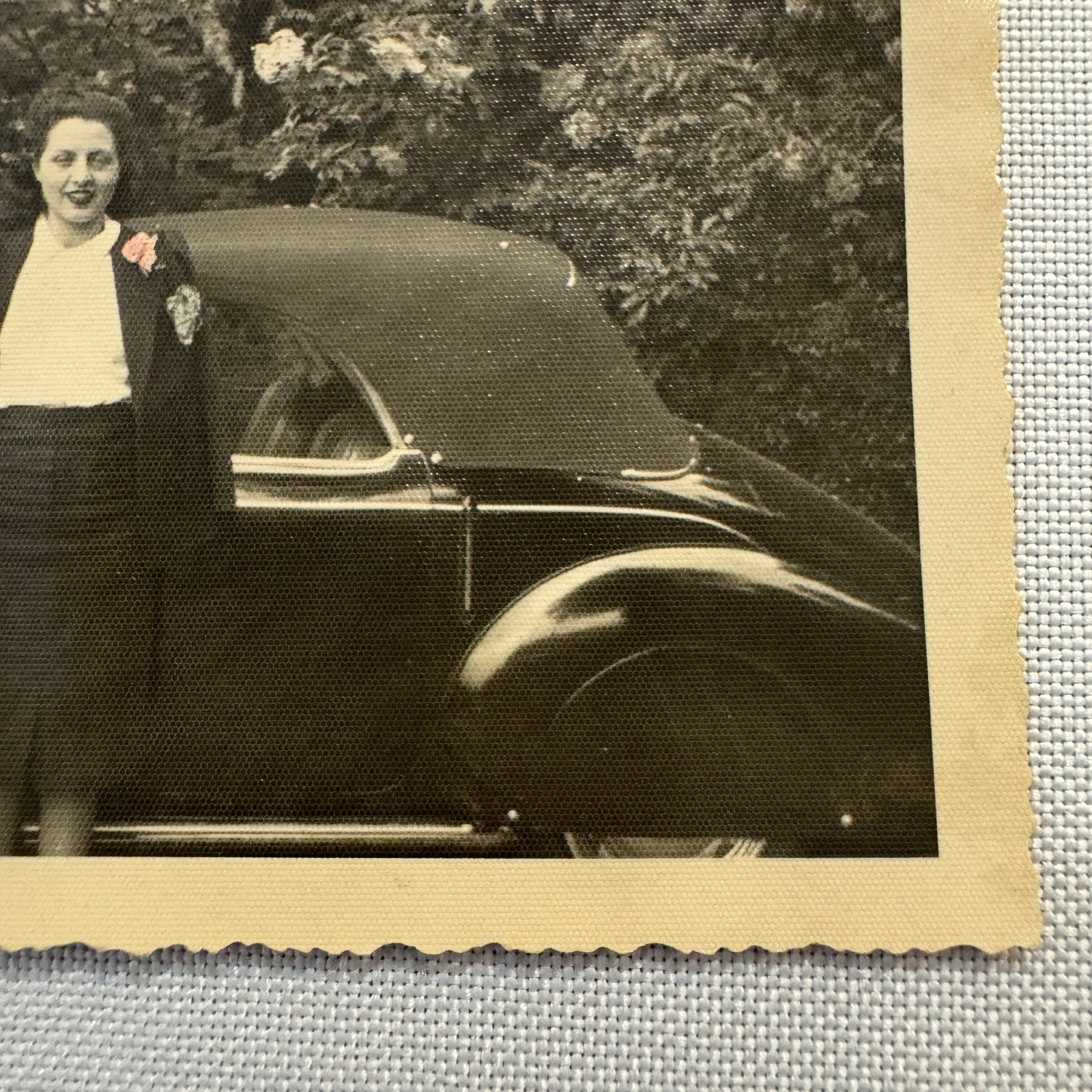 Vintage Photograph Photo Print Woman with Beautiful Car Automobile 1938 Torino