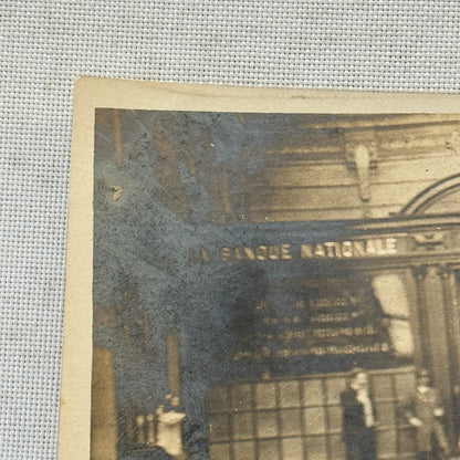 Vintage Photo Photograph Bank La Banque Nationale Canada Antique Car Renault