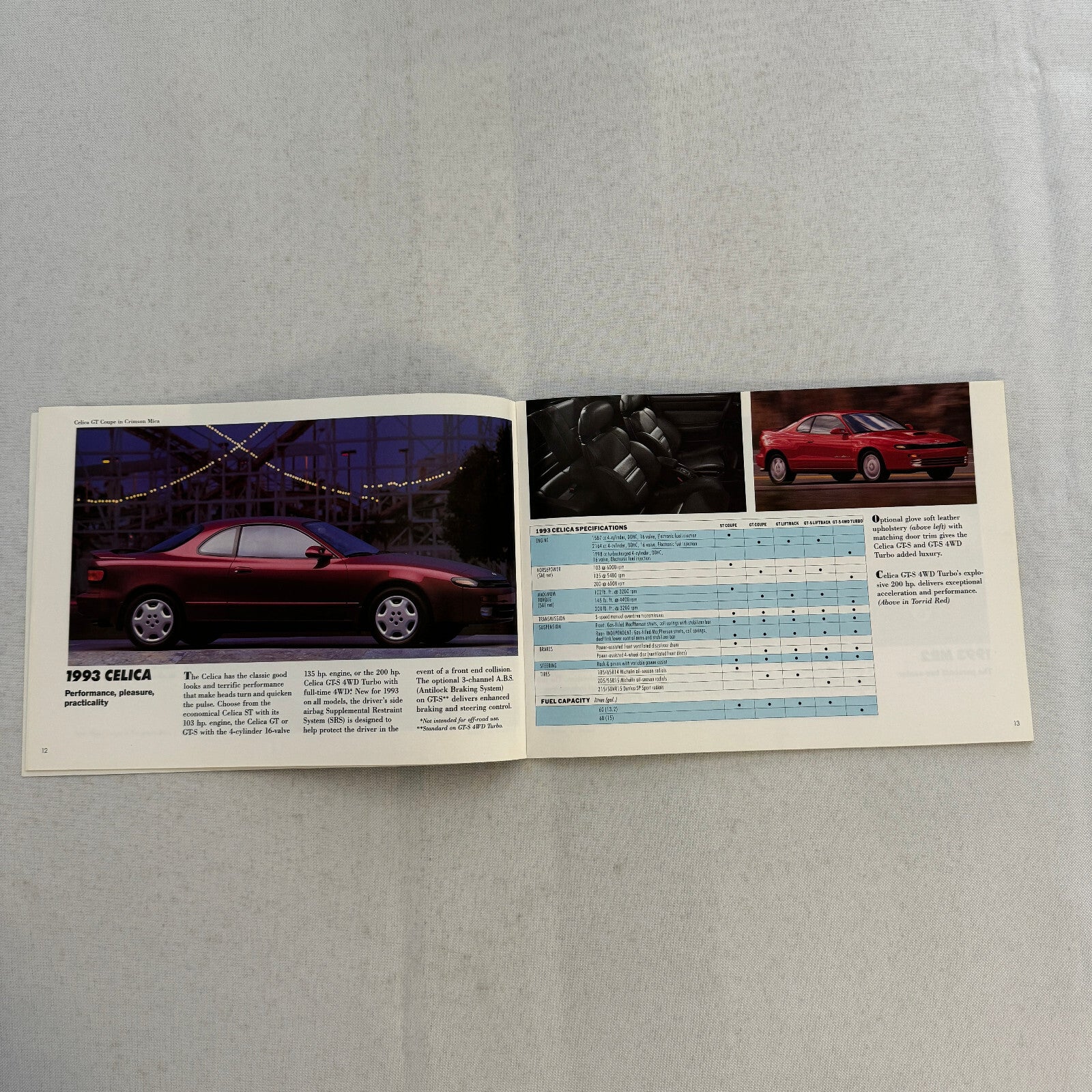 1993 Toyota Sales Brochure Catalog Previa Paseo MR2 Celica 4Runner T100 Pickup