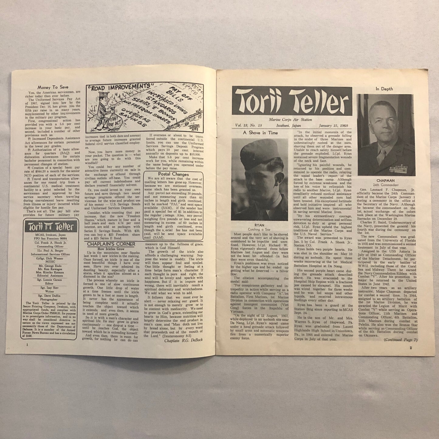 Torii Teller Marine Air Corps Military Magazine Japan January 1968