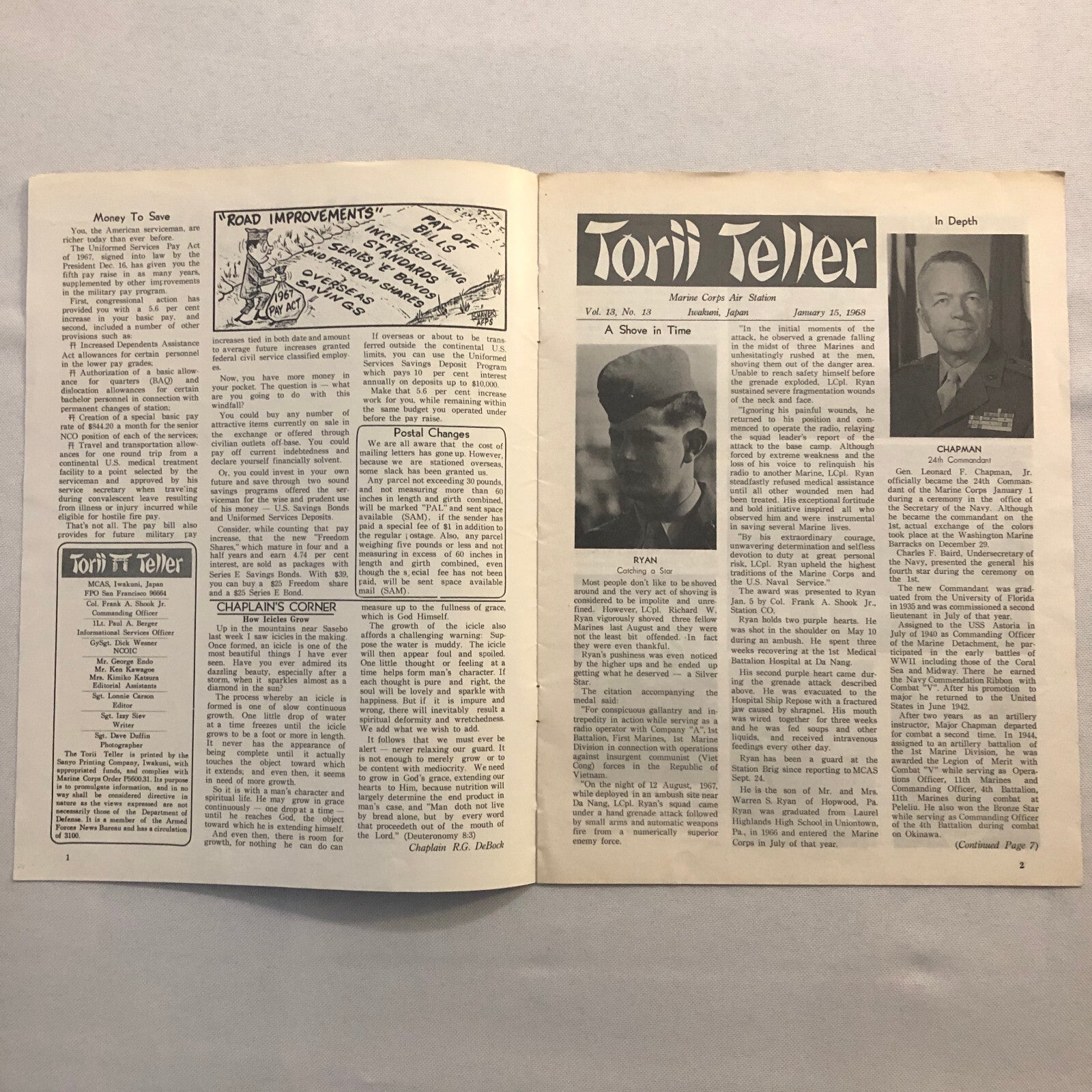 Torii Teller Marine Air Corps Military Magazine Japan January 1968