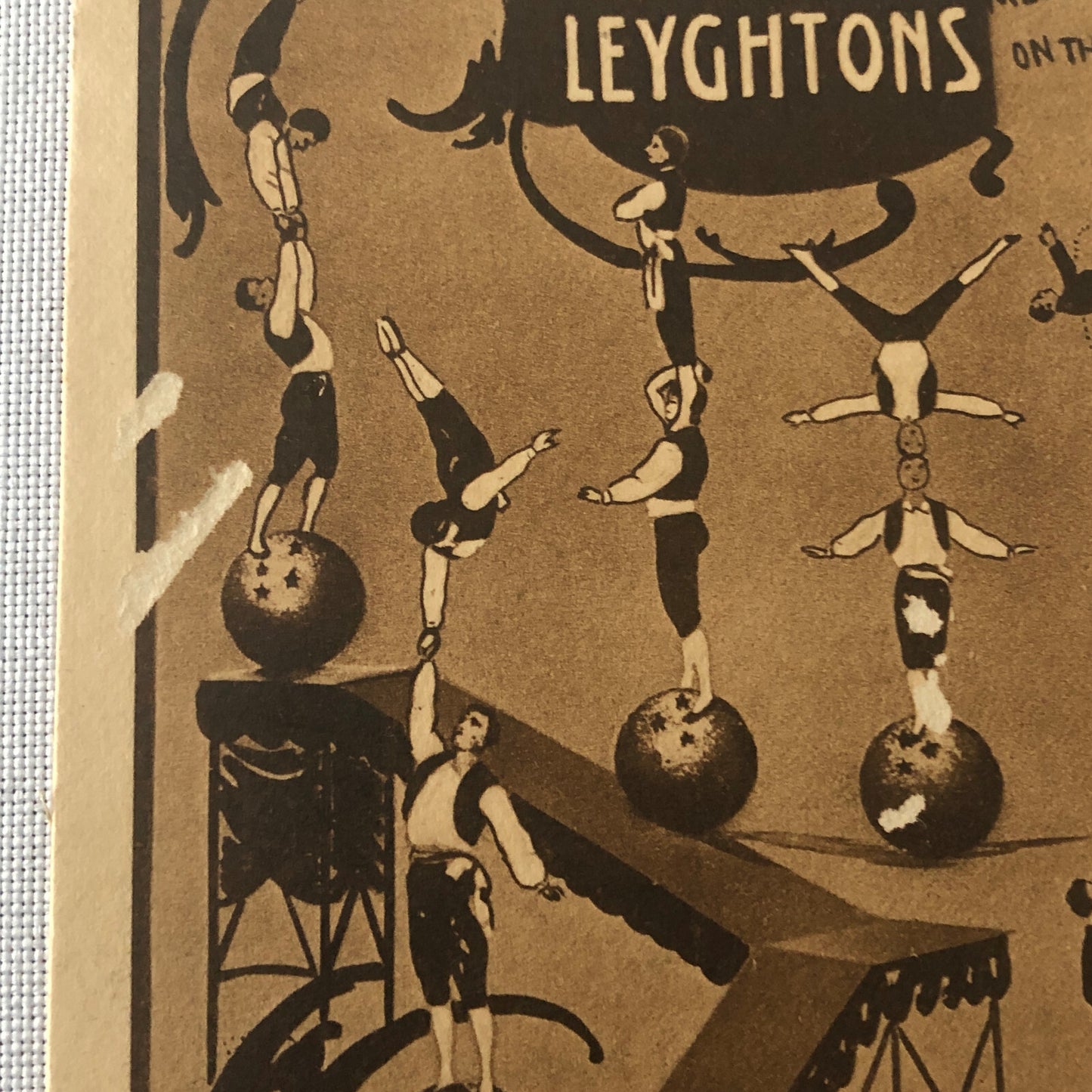 Circus Performer Balancing Acrobat Act Postcard Post Card Vintage Leyghtons