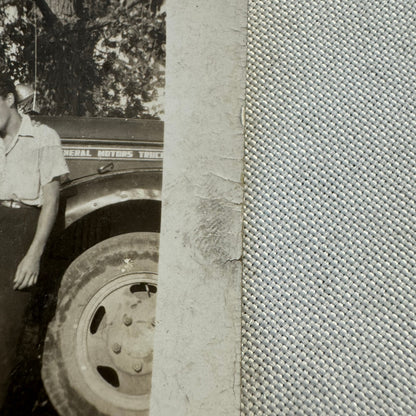 Vintage Photo Photograph Print People with Truck Couple Man Woman Snapshot