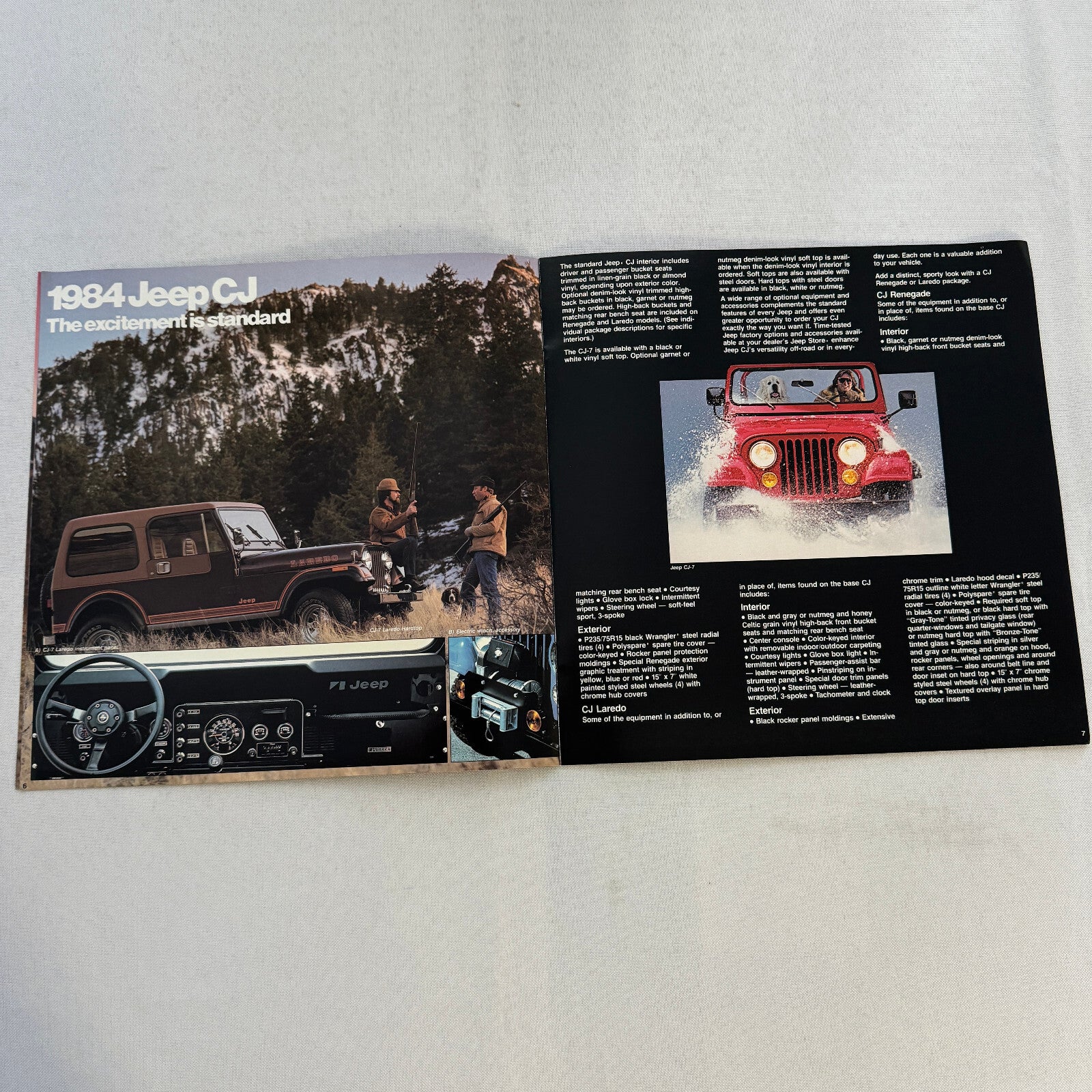 1984 Jeep Sales Brochure Catalog CJ Scrambler Pickup Renegade Laredo