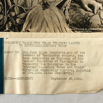 Press Photo Photograph 1925 Washington Society Leader Woman Portrait Image