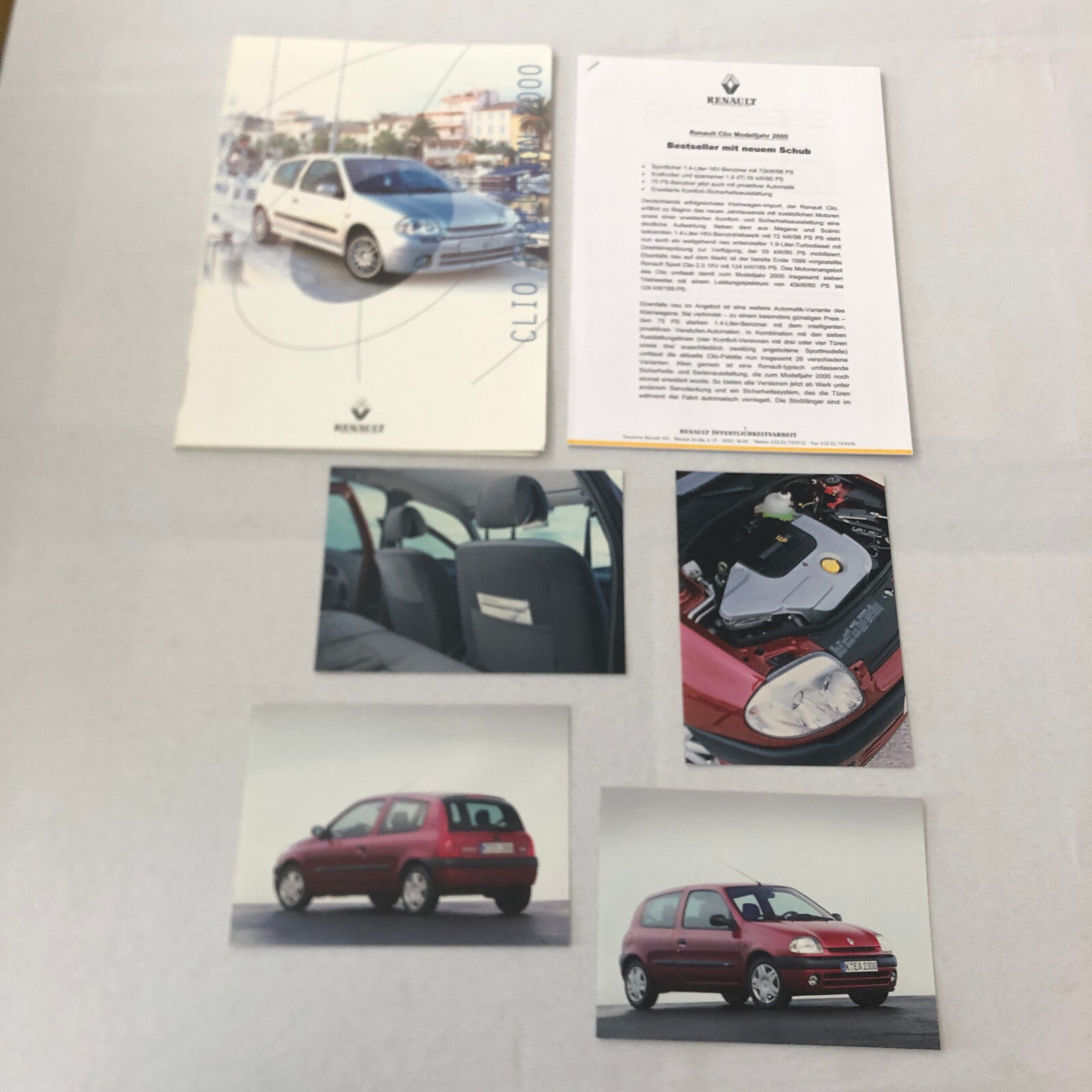 2000 Renault Clio Car Press Kit Brochure GERMAN Text