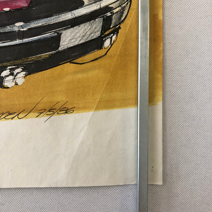 Car Styling Concept Illustration Art Drawing Sketch Vintage Signed 1986