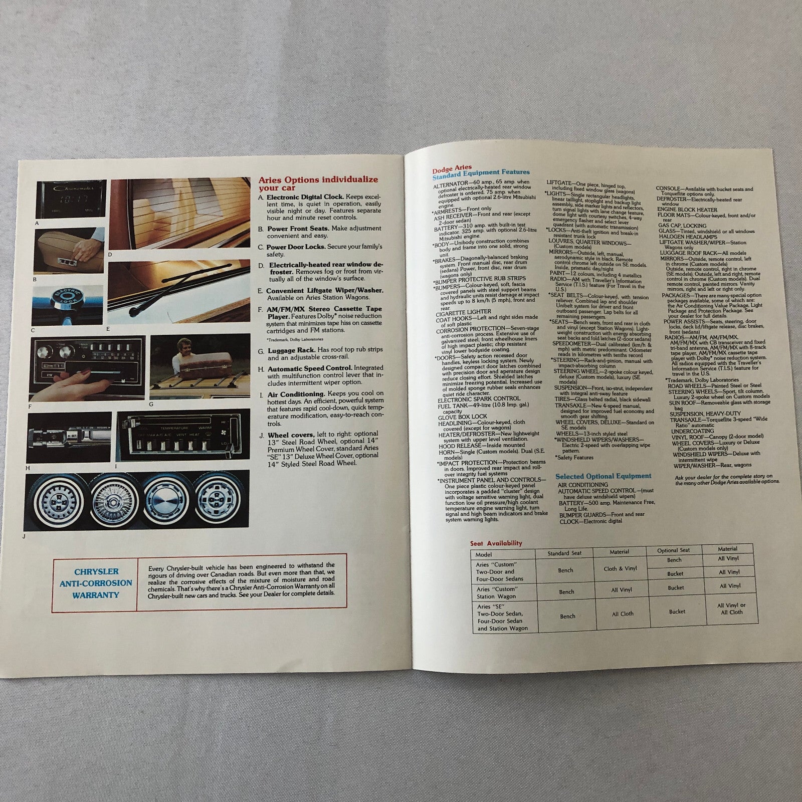 1981 Dodge Aries K Car Sales Brochure Catalog Coupe Sedan Station Wagon