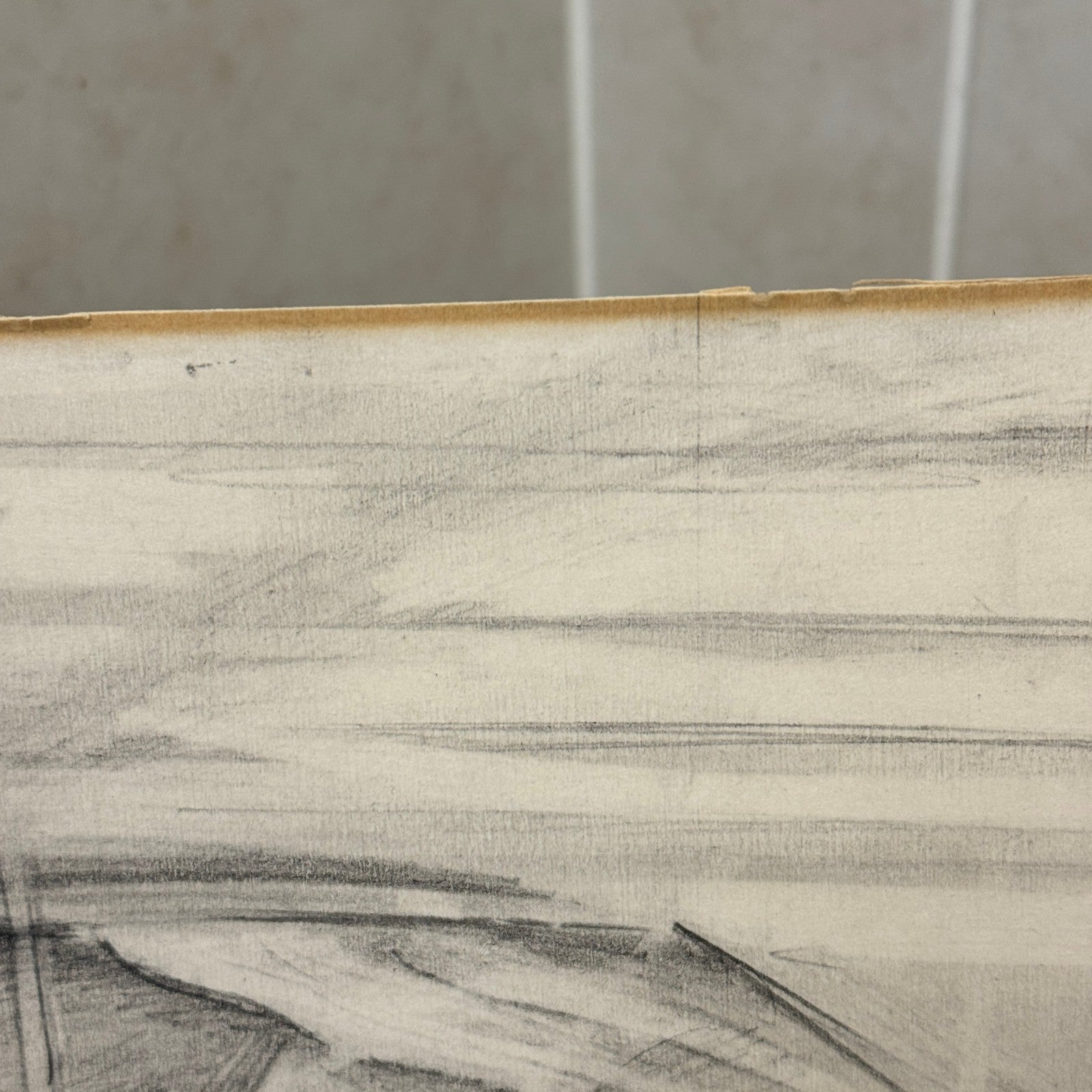 Ford Mustang Vintage Car Illustration Drawing Sketch Original Art Signed