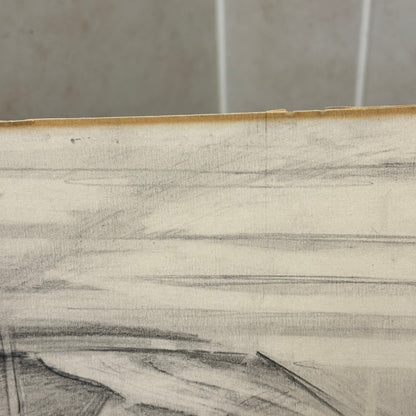 Ford Mustang Vintage Car Illustration Drawing Sketch Original Art Signed