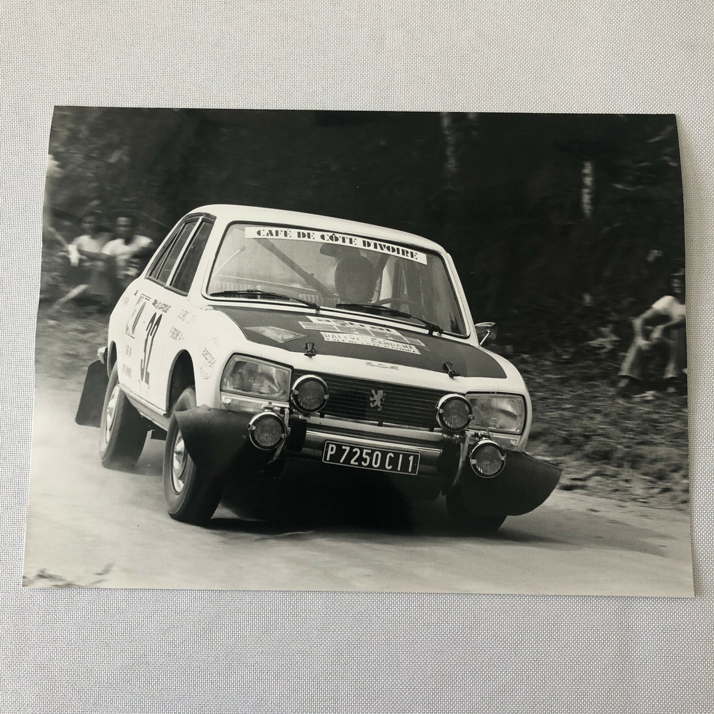 Vintage Rally Racing Photo Photograph 1974 Rallye du Bandama Peugeot Car
