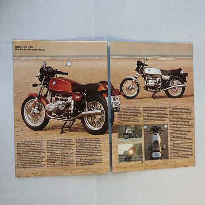 Vintage BMW Motorcycle Bike Brochure R100RS R100RT R100S R100T R65 R45 GERMAN