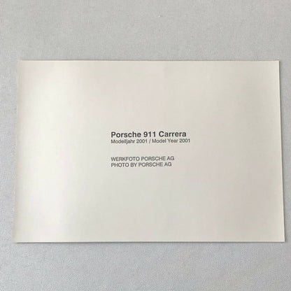 2001 Porsche 911 Carrera Factory Photo Photograph Print Werkfoto 