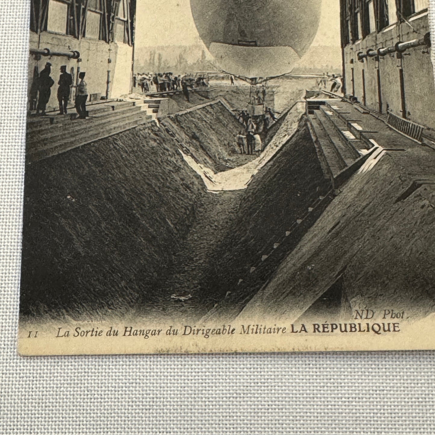 Vintage Zeppelin Airship Dirigible Postcard Post Card French Republique Military