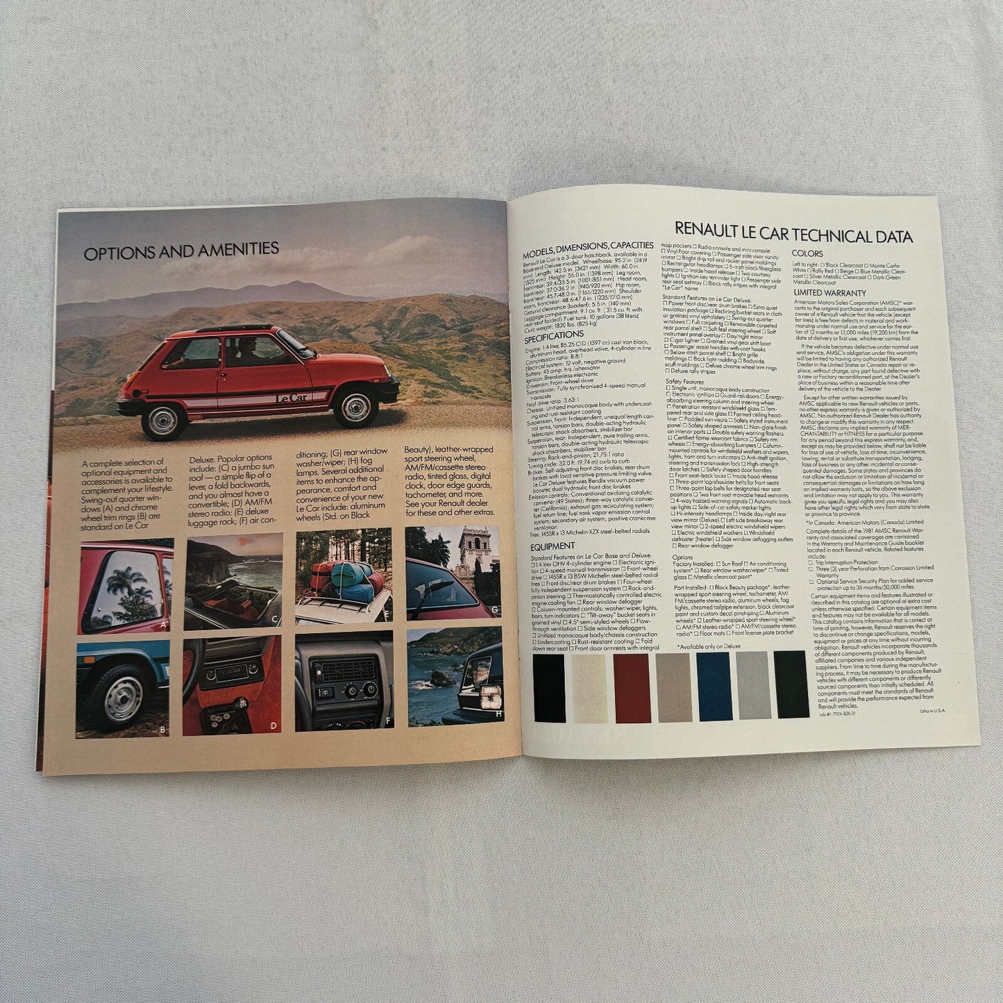 1981 Renault LeCar Car Sales Brochure Catalog Vintage Advertising