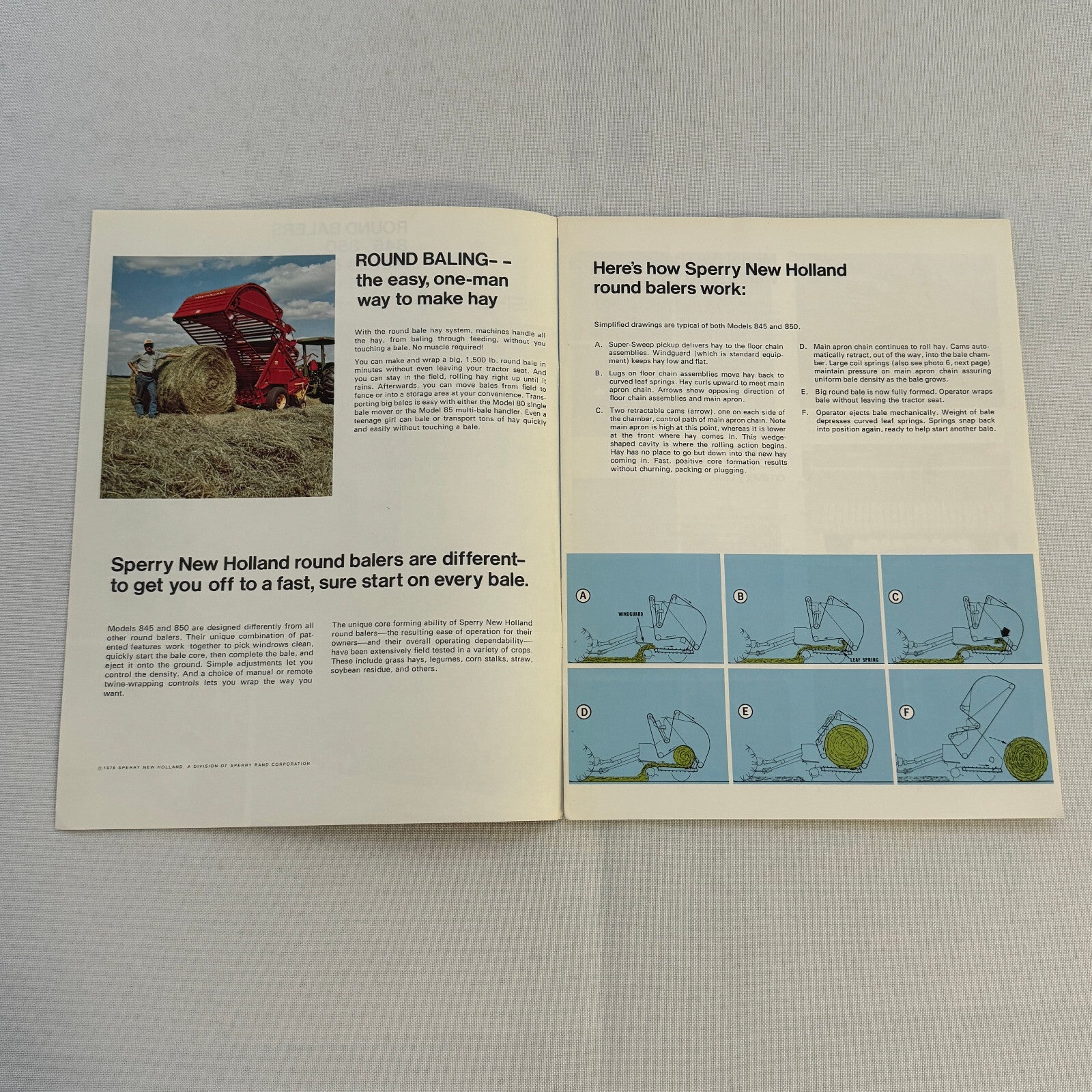 Sperry New Holland Farm Equipment Brochure Hay Balers Movers Handlers Vintage