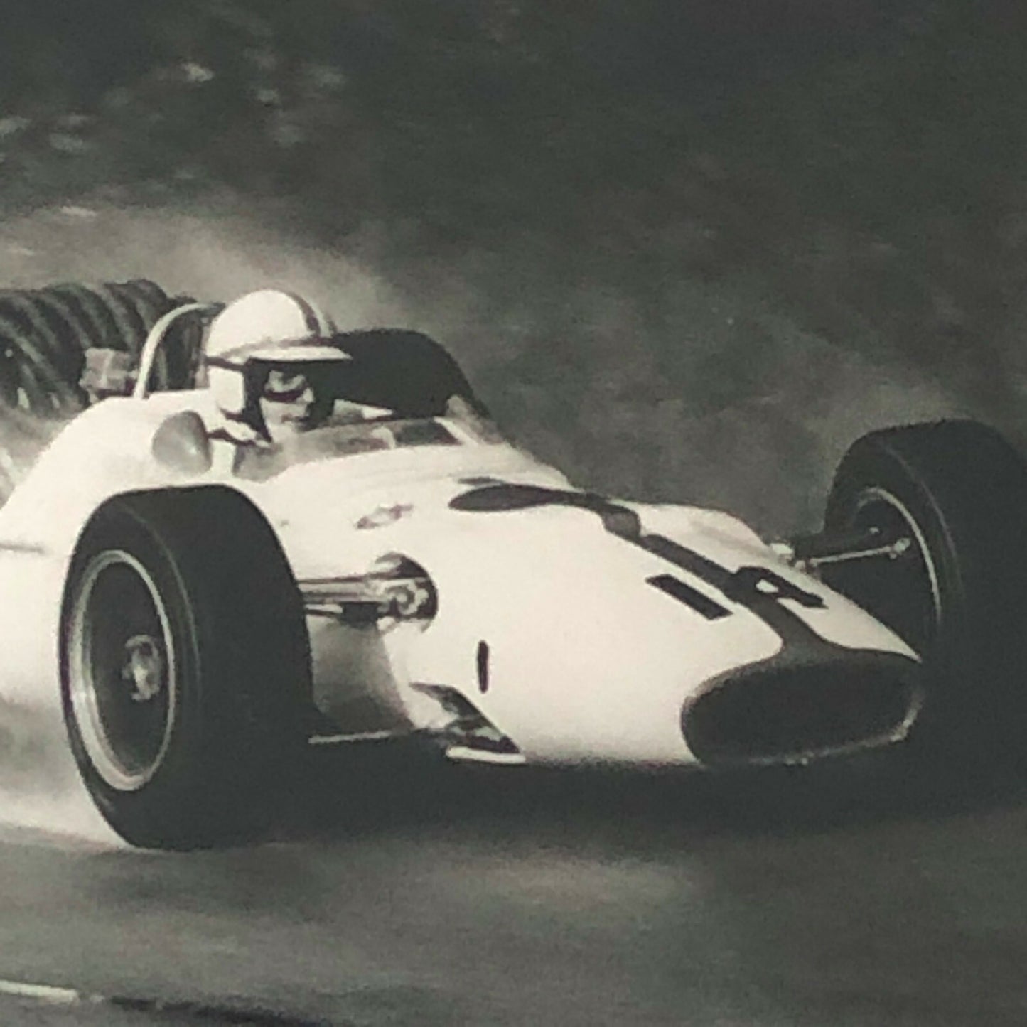 Vintage John Surtees 1967 Italian Grand Prix Honda Car Racing Photo Photograph