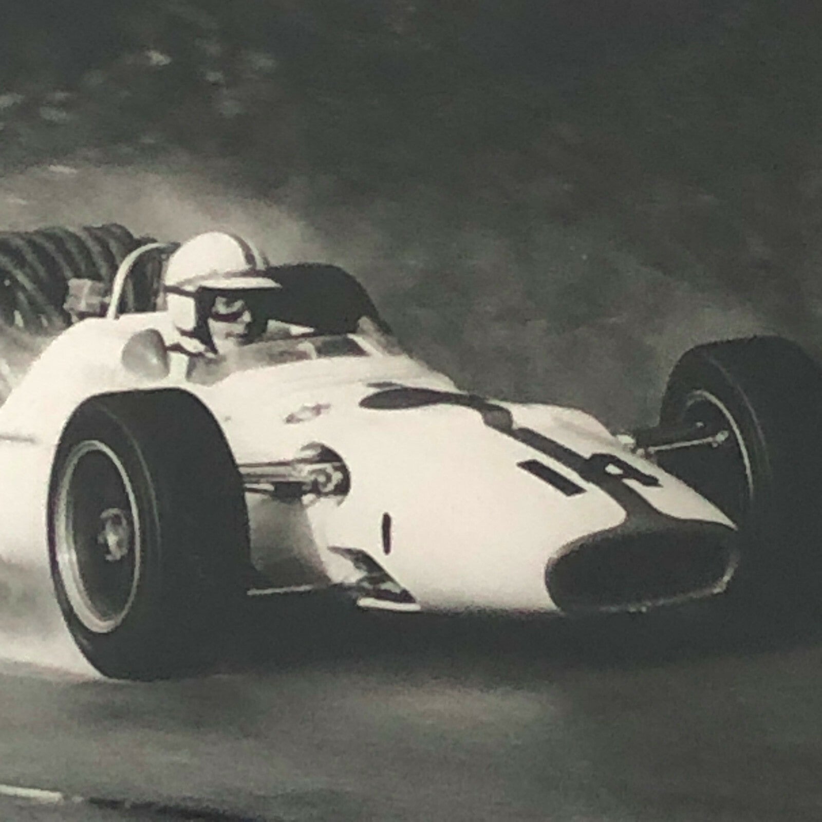 Vintage John Surtees 1967 Italian Grand Prix Honda Car Racing Photo Photograph