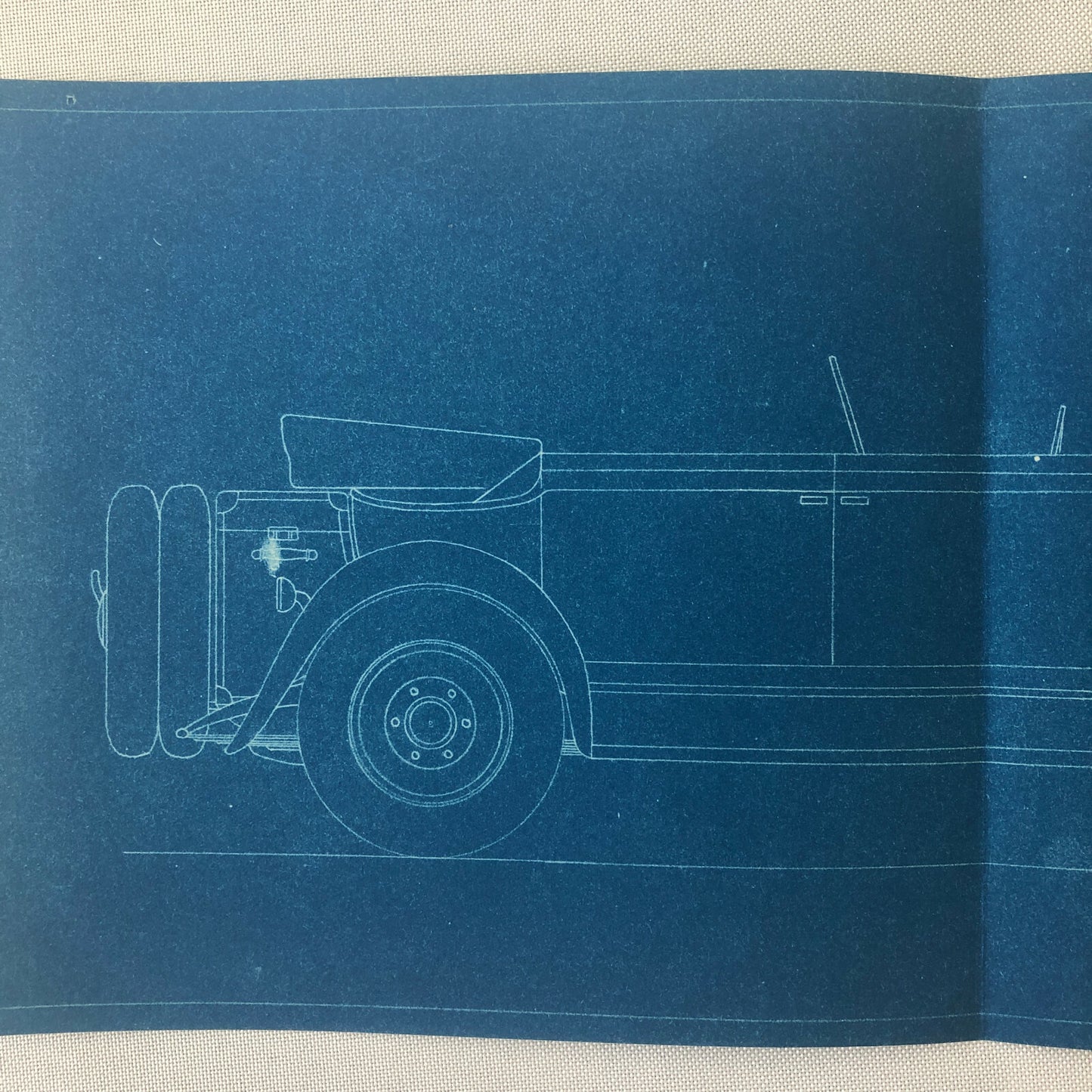 1930 Coachbuilder Car Design Blueprint Rendering Blue Print Cabriolet Body Style
