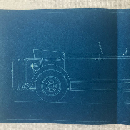 1930 Coachbuilder Car Design Blueprint Rendering Blue Print Cabriolet Body Style