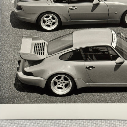 1994 Porsche 911 Carrera RS 3.8 and 968 Turbo S Factory Photo Photograph Print