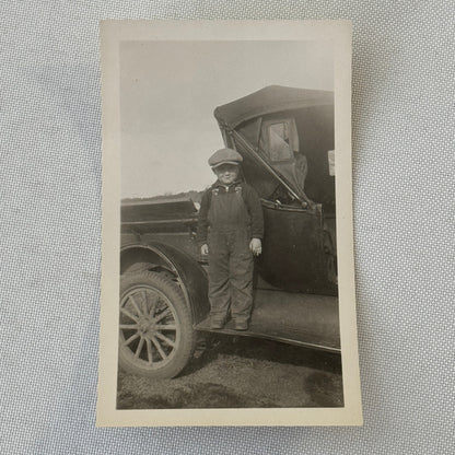 Vintage Car Photo Photograph Print Child with Automobile Snapshot