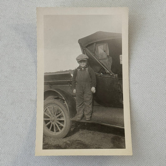 Vintage Car Photo Photograph Print Child with Automobile Snapshot