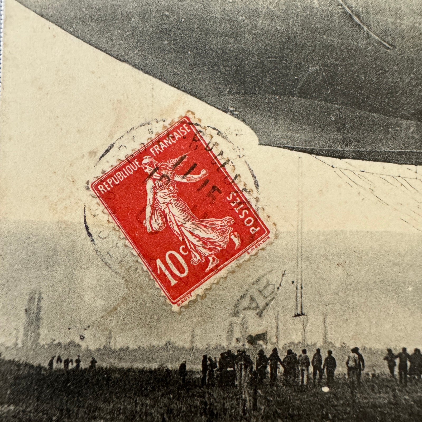 Vintage Zeppelin Airship Dirigible Postcard Post Card French La Republique