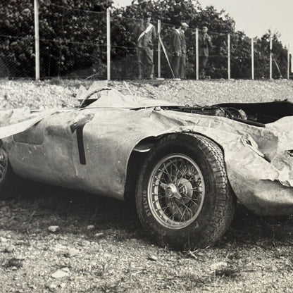Vintage Racing Photo Mercedes Benz Car Crash Wreck Giuseppe Farina CAHIER