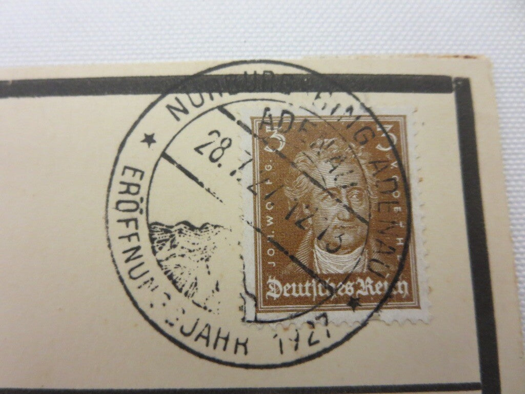 1927 Nurburgring Postage Stamp on Postcard - Rare Original Nurburg Ring Nurnberg