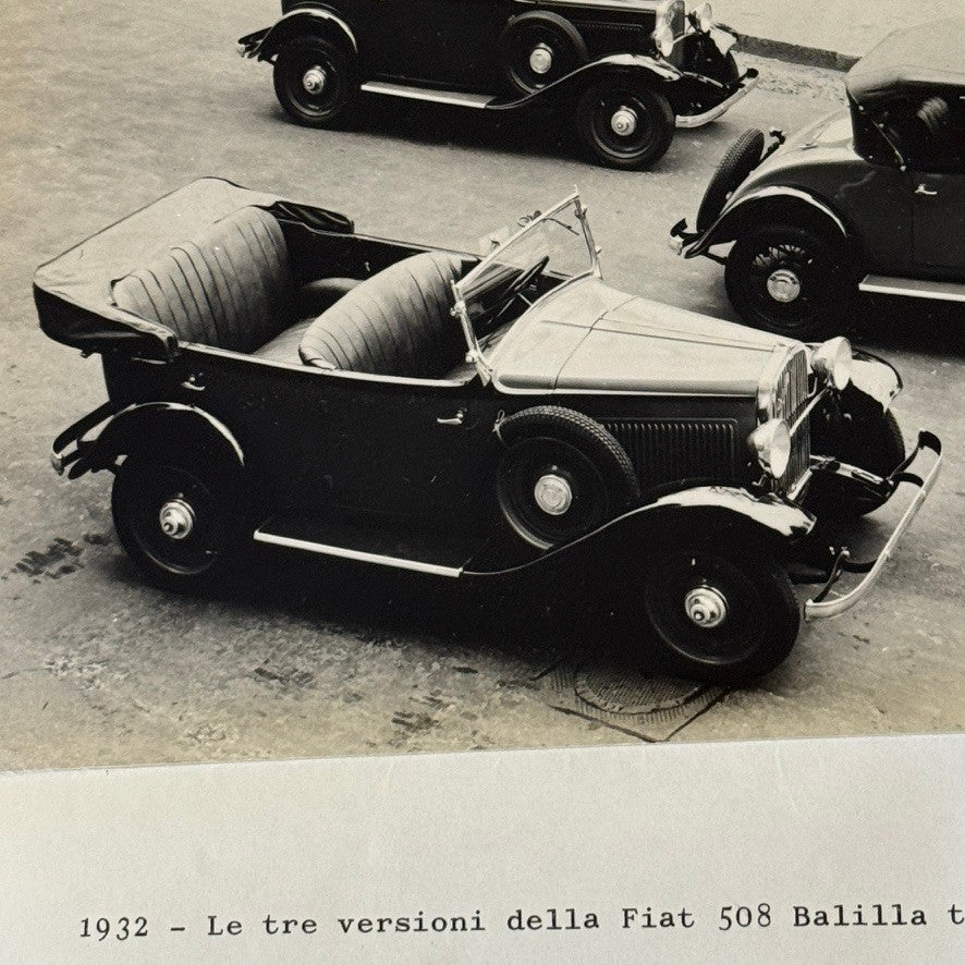 Vintage Fiat 508 Balilla Car Model Line Photo Photograph Print with Caption