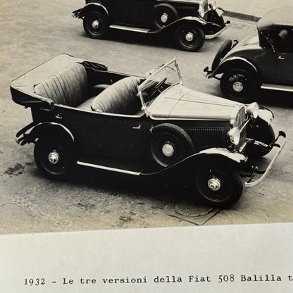 Vintage Fiat 508 Balilla Car Model Line Photo Photograph Print with Caption