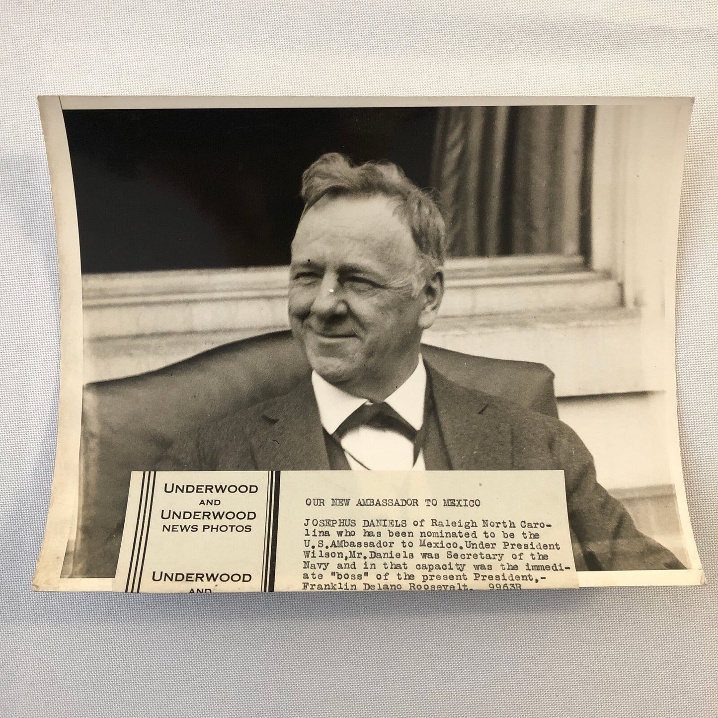 Press Photograph Photo US Ambassador to Mexico Josephus Daniels Portrait