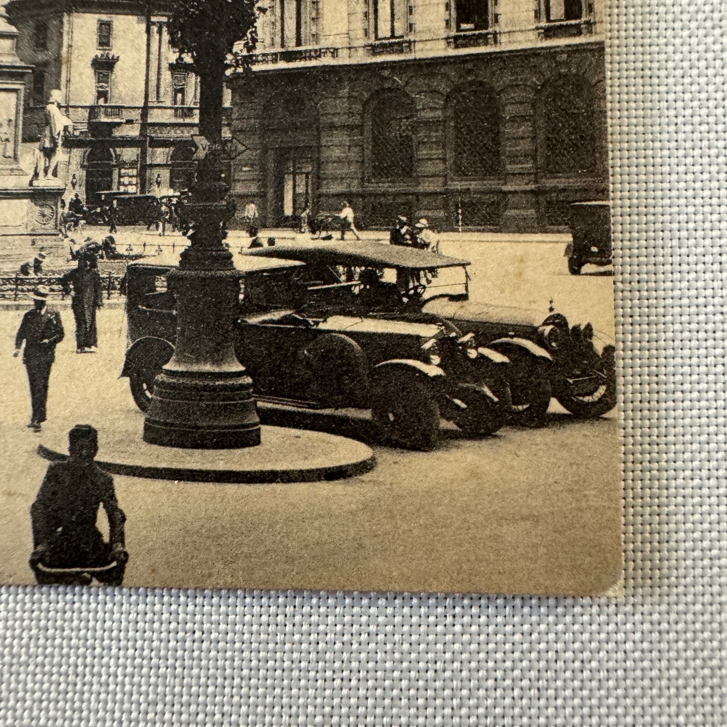 Vintage Italian Postcard Post Card Milano Milan Piazza e Teatro Alla Scala