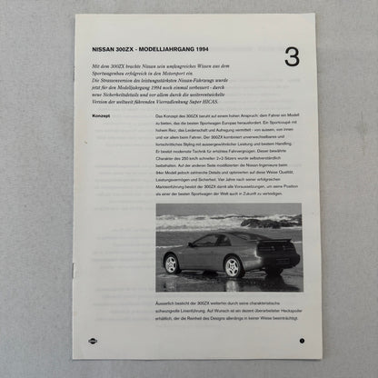 1994 Nissan 300ZX Geneva Motor Show Brochure GERMAN Press Catalog
