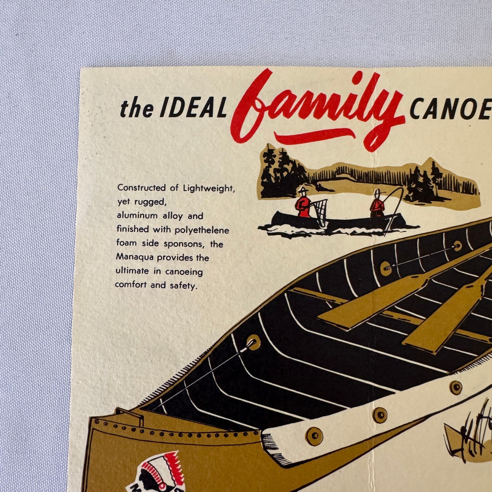 Vintage Manaqua Canoe Boat Advertising Brochure Catalog