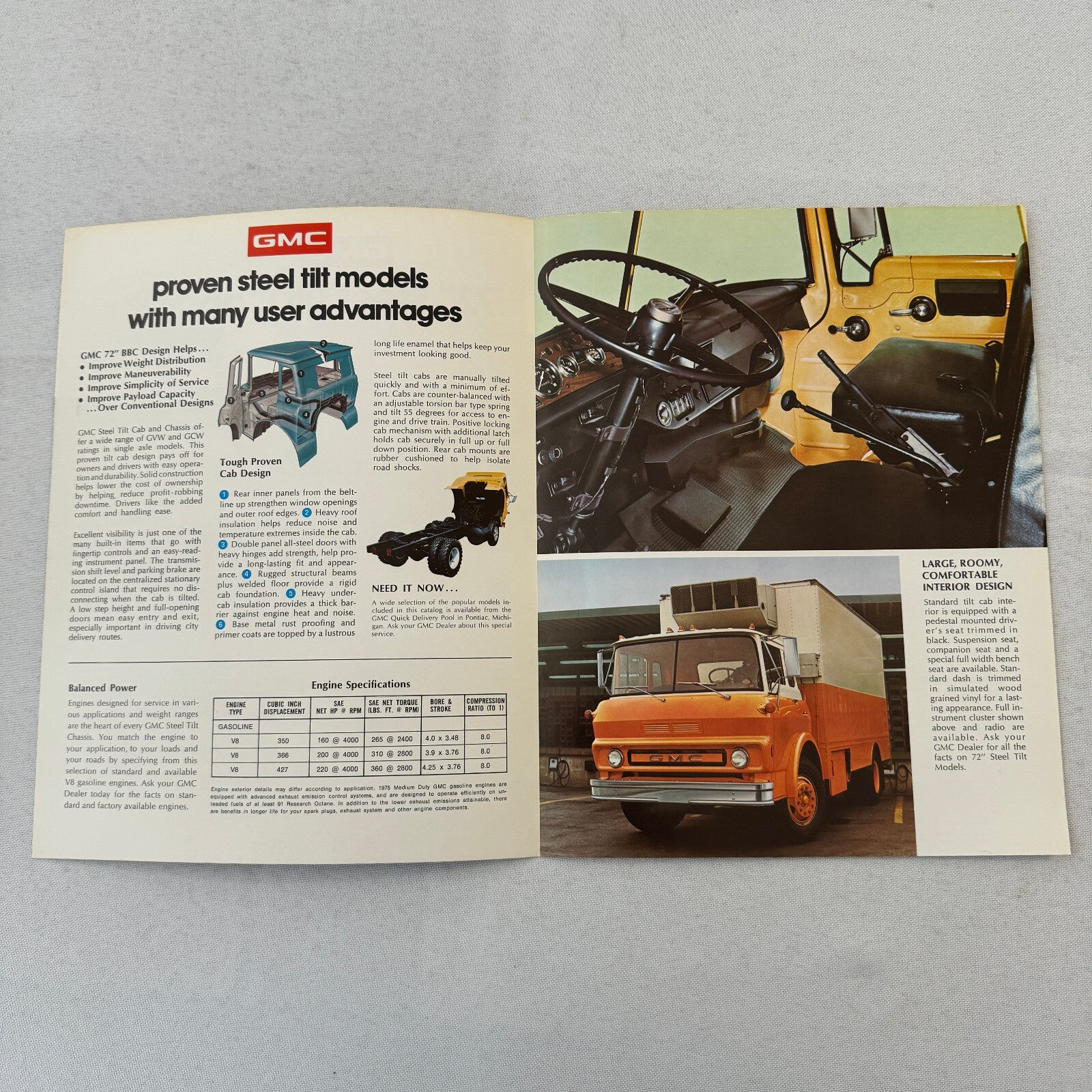 GMC 72" Steel Tilt Cab Sales Brochure Catalog Advertising Garbage Truck +