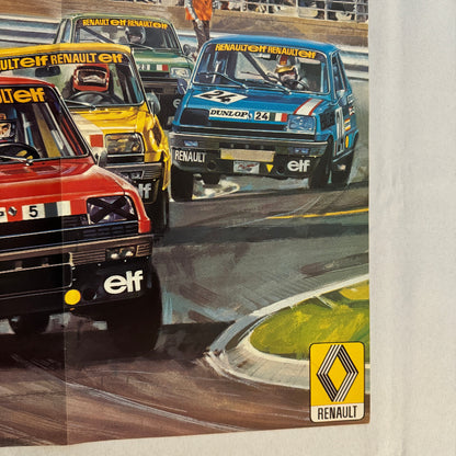 Renault 5 ELF Racing Poster Vintage Monza 1976 Italian