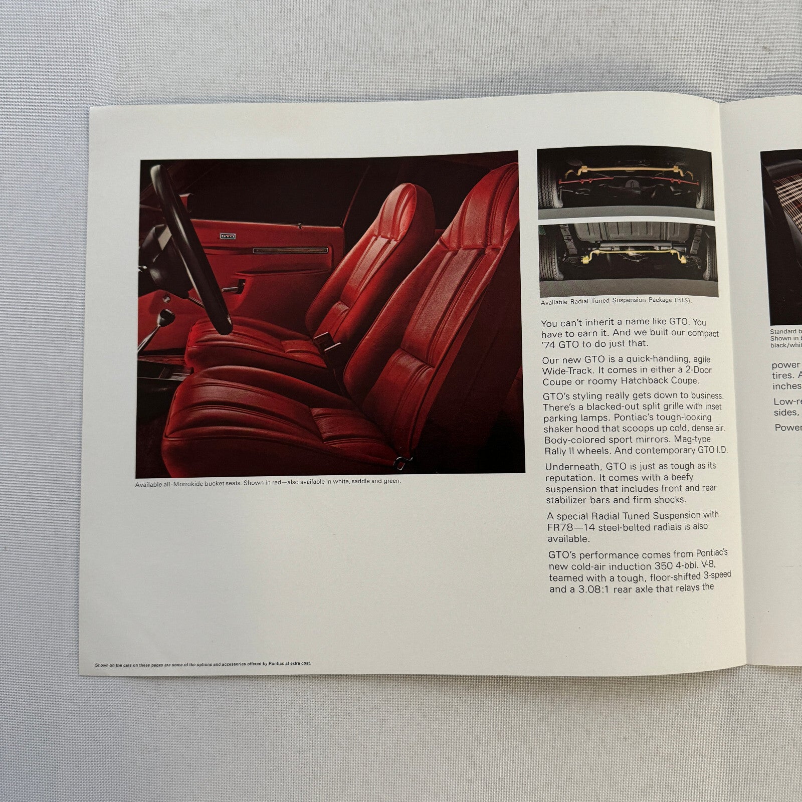 1974 Pontiac GTO Car Sales Brochure Catalog Advertising