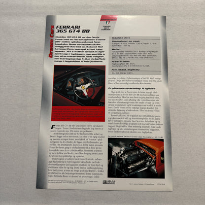 Ferrari 365 GT4 BB Dream Cars Mini Poster Card Brochure European