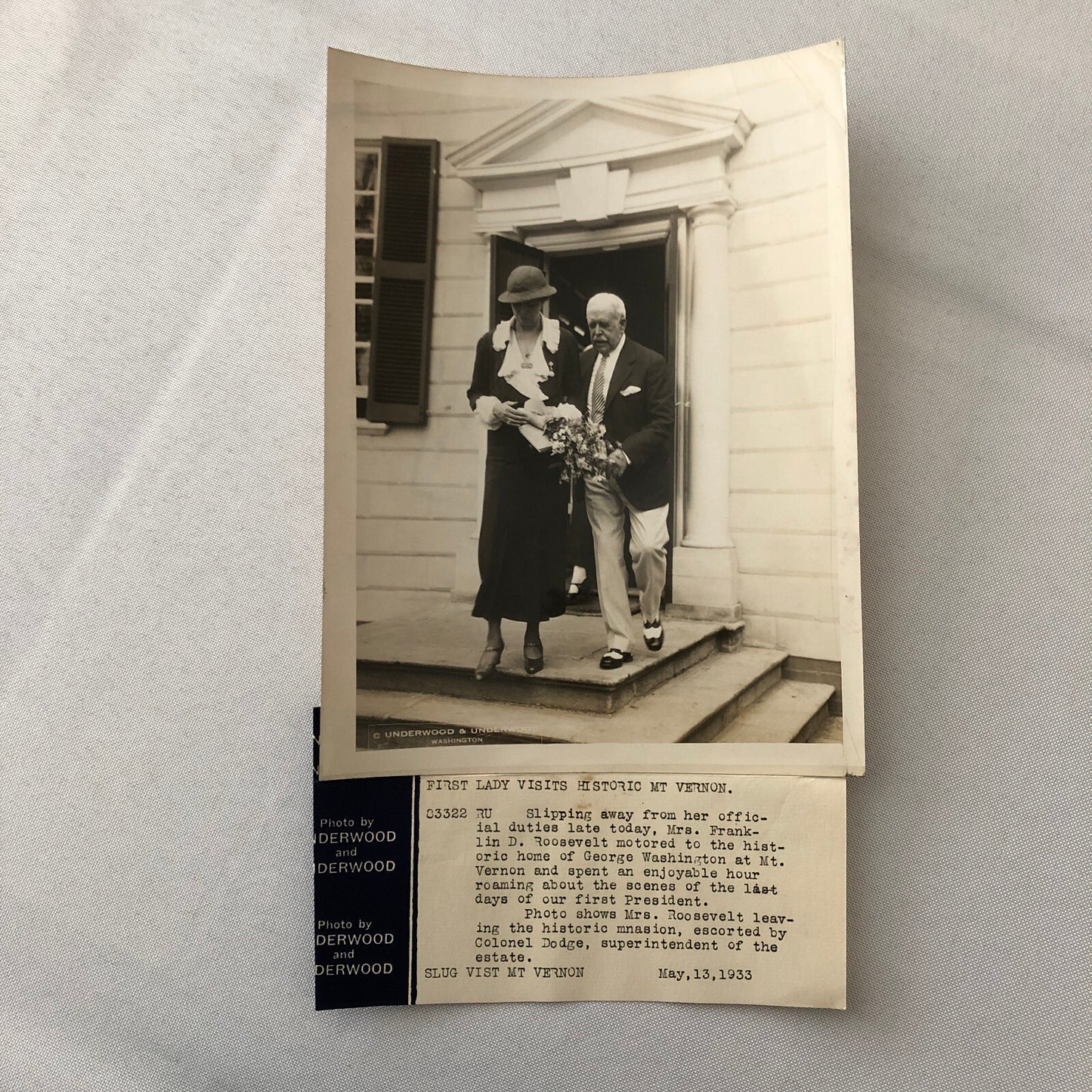 Press Photo Photograph Eleanor Roosevelt First Lady 1933 George Washington House