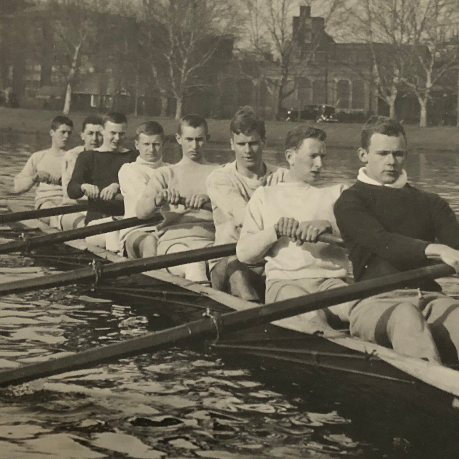Press Photo Photograph Harvard Rowing Team Underwood and Underwood