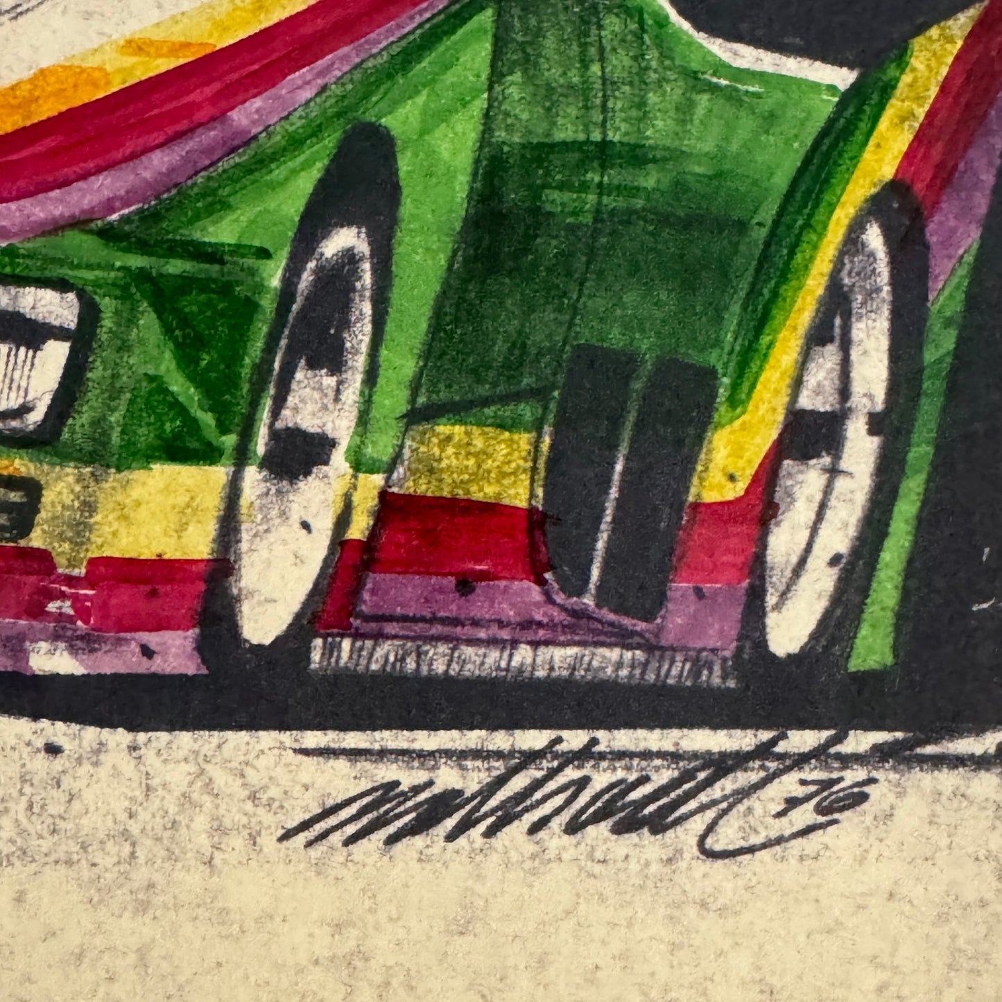 Porsche 935 Kremer Racing Design Sketch Drawing Art NOTTRODT Vintage 1976