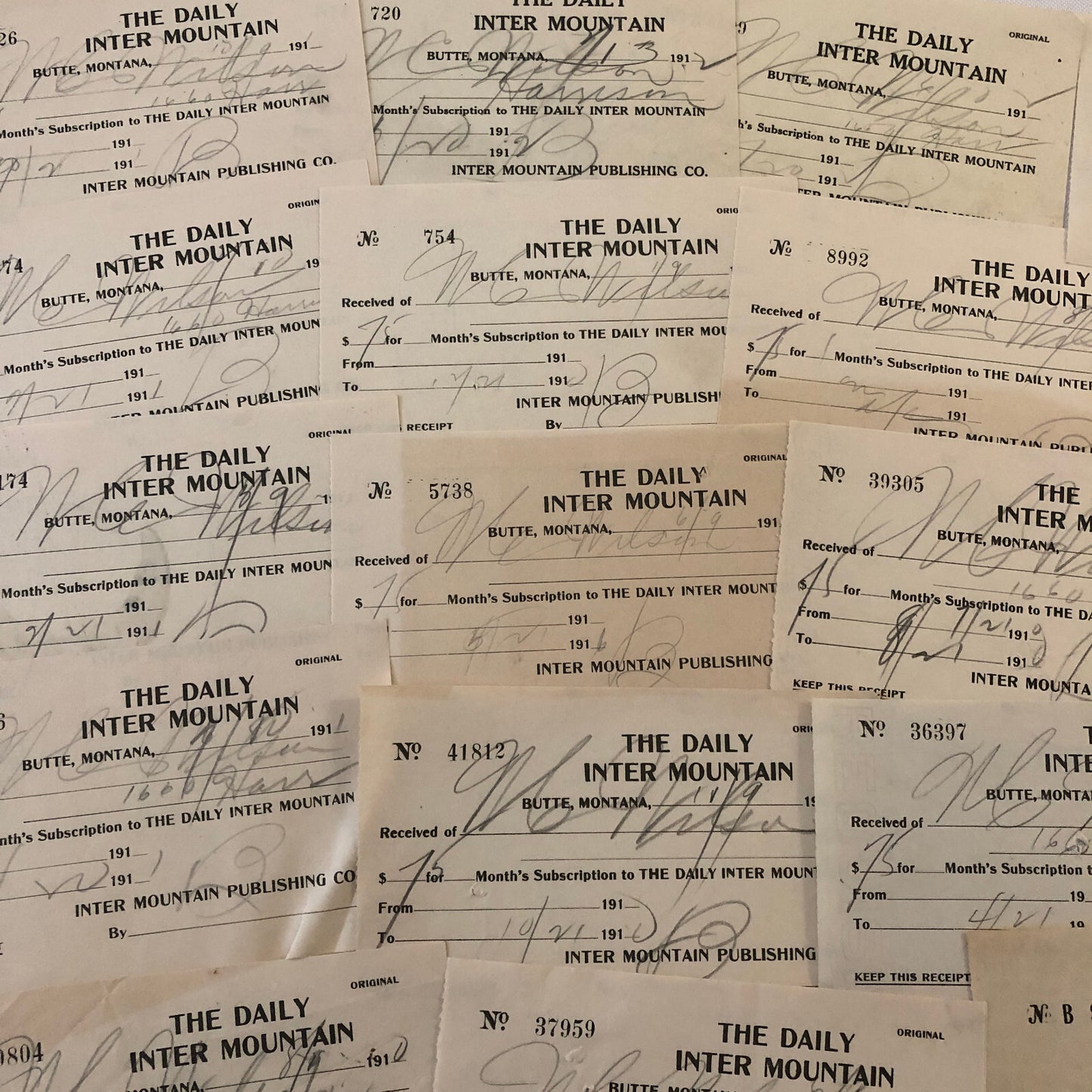 The Daily Inter Mountain Butte Montana Newspaper Document Ephemera Lot 18x 1910s