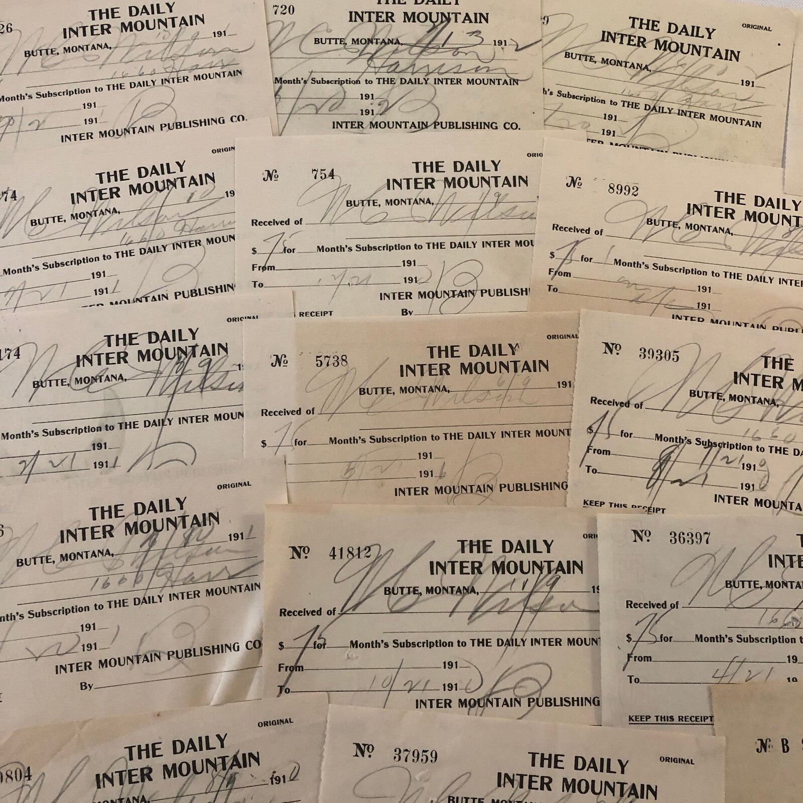 The Daily Inter Mountain Butte Montana Newspaper Document Ephemera Lot 18x 1910s
