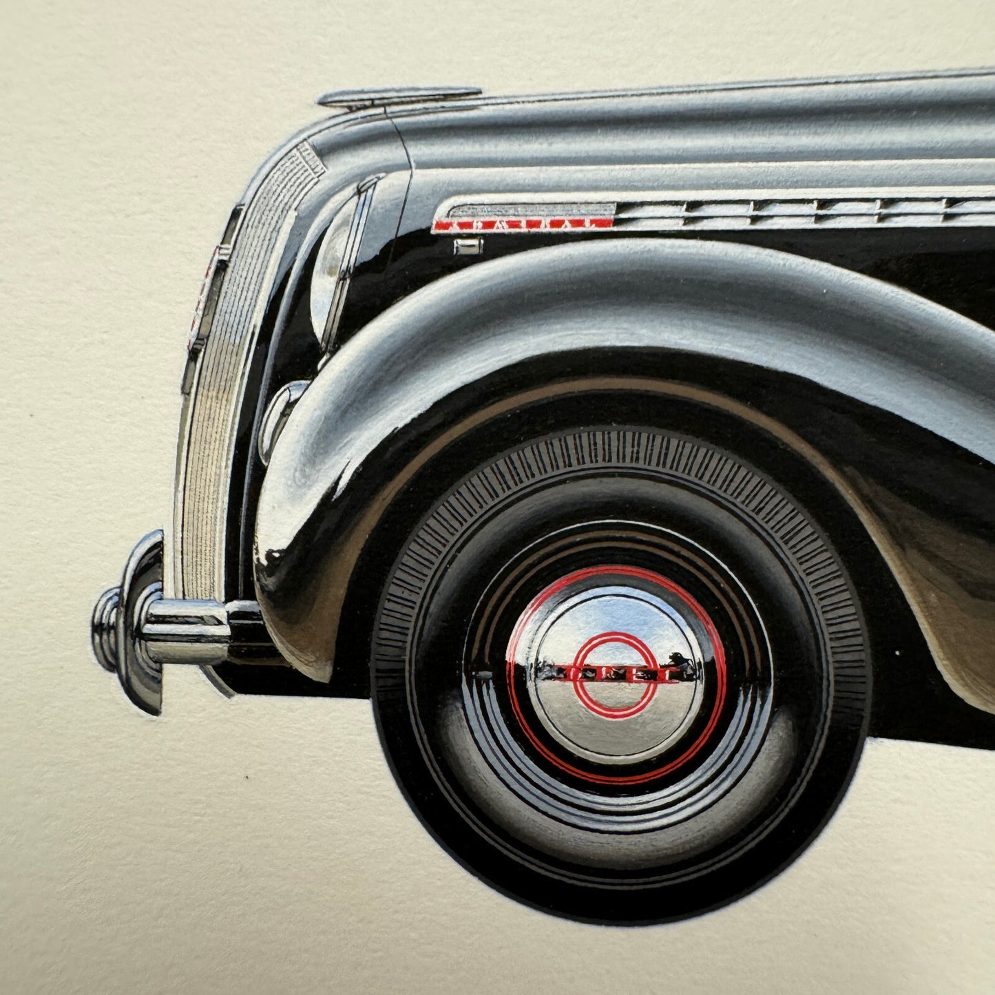 1938 Opel Admiral Cabriolet Glaser Car Illustration Art Drawing Hand Drawn