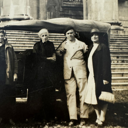 Vintage Postcard Real Photo Postcard RPPC People with Car Automobile Italian
