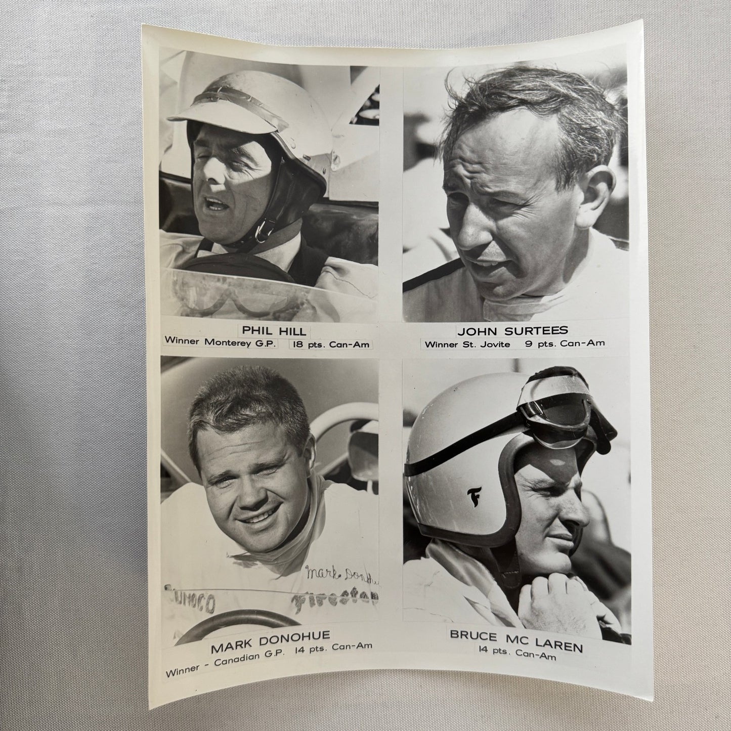 Vintage Racing Driver Photo Phil Hill John Surtees Bruce McLaren Mark Donohue